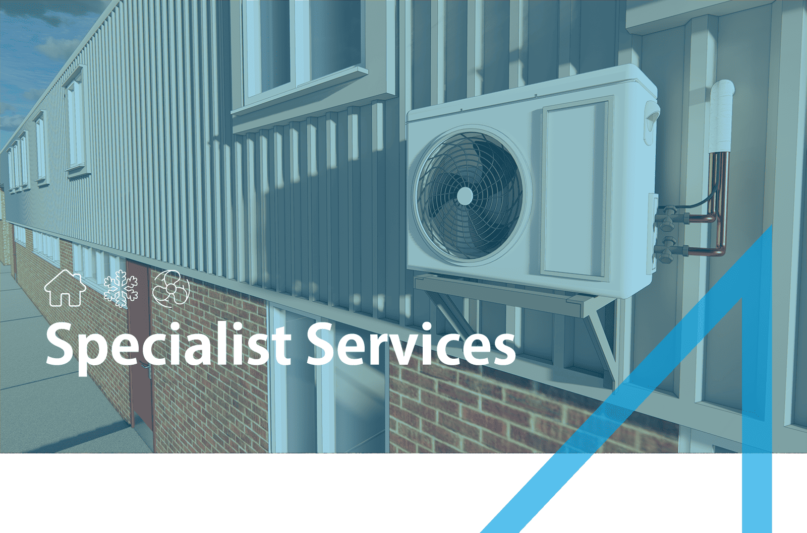 banner showing specialist services including cold rooms, refrigeration and HVAC systems