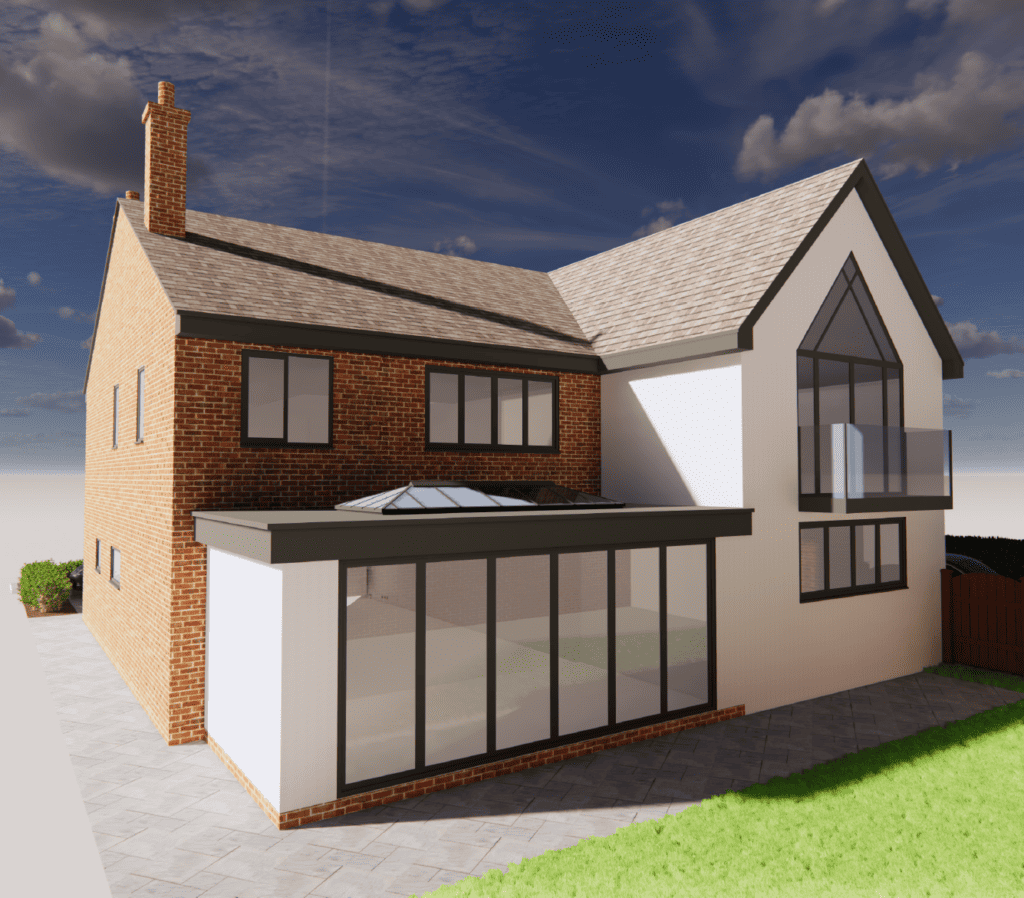 Rear extension 3d model garden