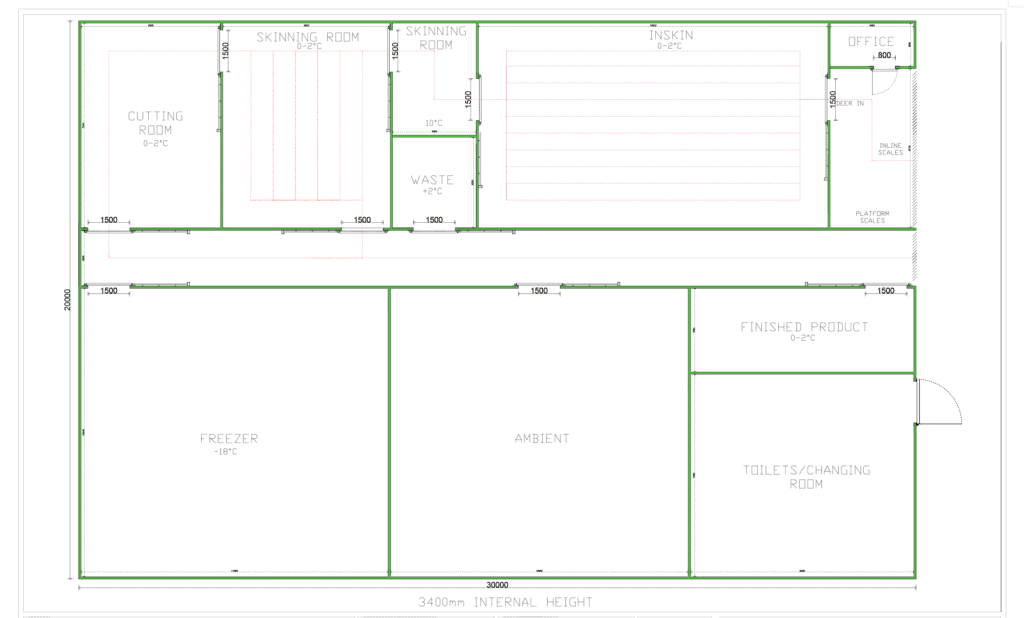 Proposed layout for new cold room deer proccessing