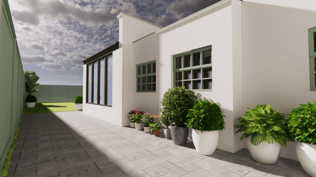 exterior rendered image showing the option of render cladding