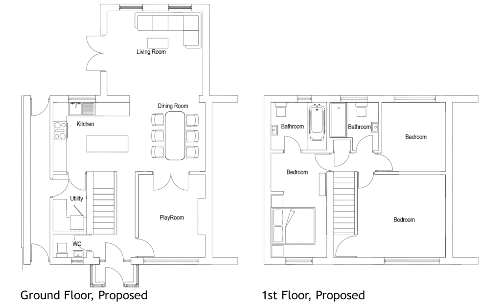 2D image showing a proposed floorplan