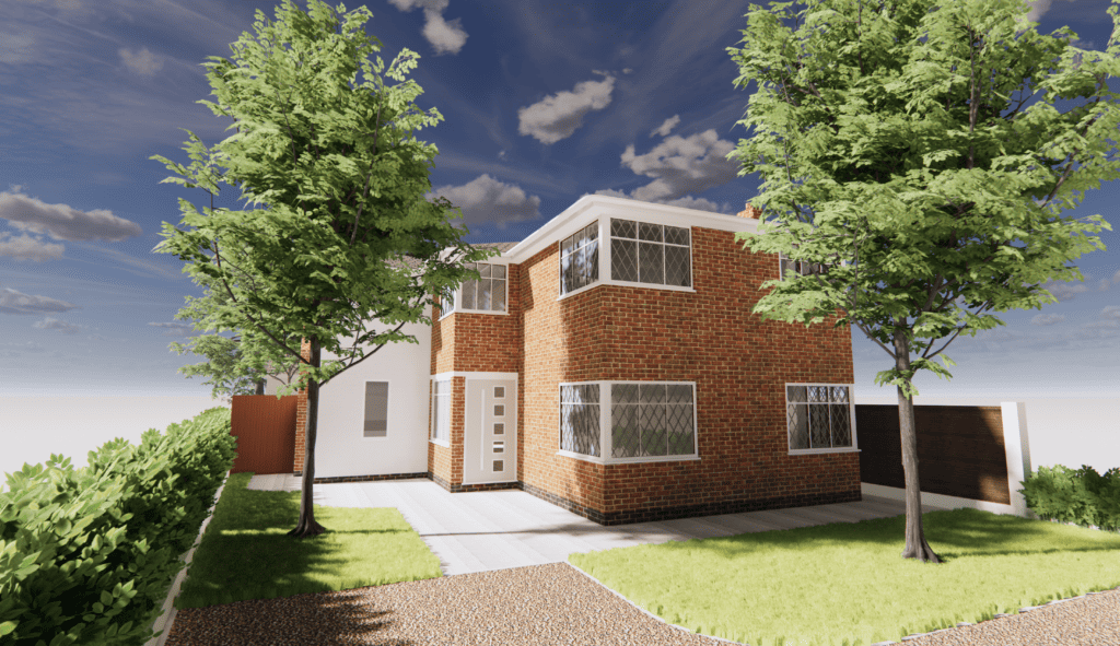 front render of proposed extension