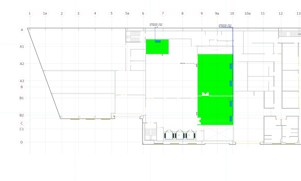 Plan showing pasta factory new refrigeration coldrooms