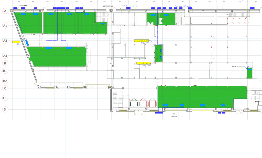 Plan showing the new refrigeration units