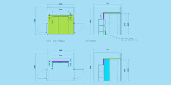 CAD 8 Featured showing blast chiller plansm, sections and elevations