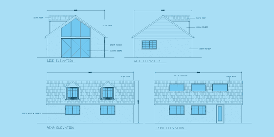 Post image showing elevations of annex