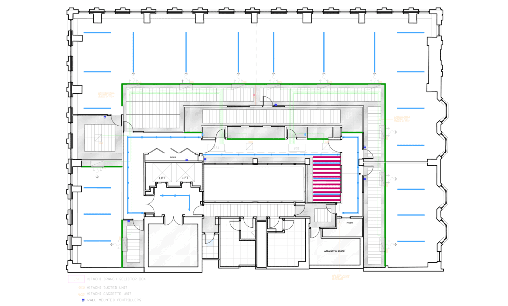 HVAC systems for a drawing overlay