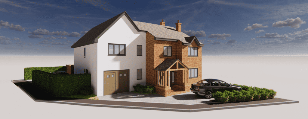 visualization of a propsoed extension front, rendered
